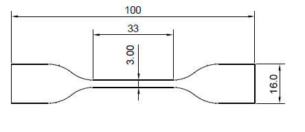 Die as per ASTM D412-D