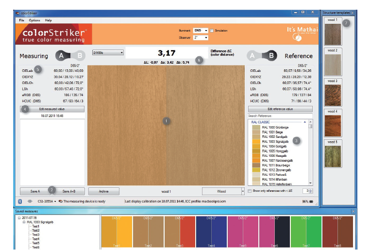 Colour Comparative System - Color Striker software