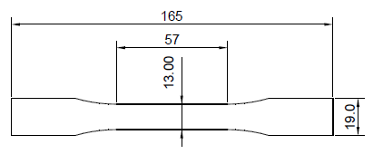ASTM D638-02a-タイプ 1 切断ダイのサイズ