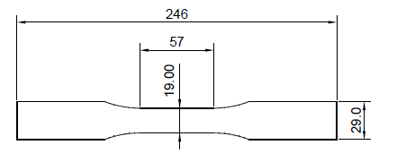 matriz de corte para ASTM D638-02a-Tipo 3