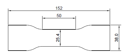 matriz de corte conforme ISO 527-3 - padrão Tipo 4