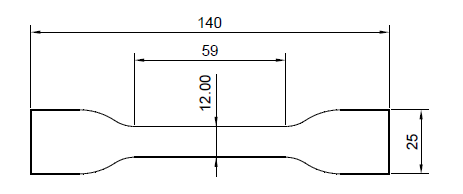 ASTM D412 - قالب قطع من النوع A.