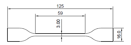 ASTM D412 - قالب القطع من النوع E.